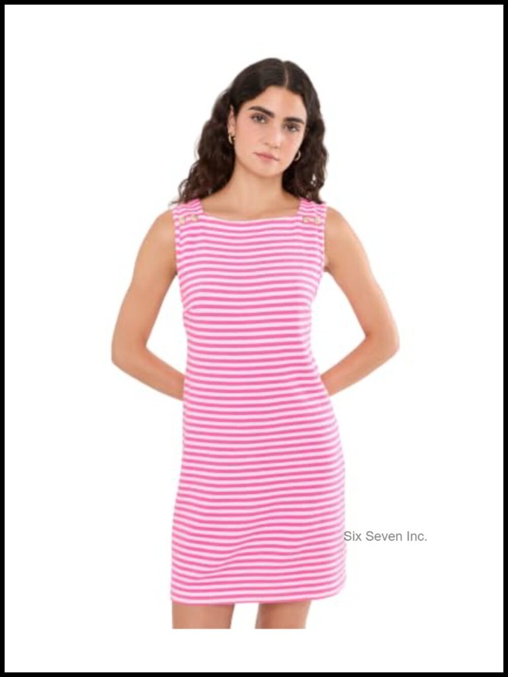 Lilly Pulitzer Maralyn Popover Dress Sleeveless Boat Neck Cotton Blend